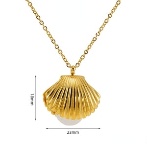 1 Piece Vacation Series Seashell Stainless Steel Gold Color Women's Pendant Necklace h5 