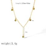 Green / 1 Piece Simple Series Daily Geometric Stainless Steel  Gold Color Zircon  Women's Chain necklaces Picture3