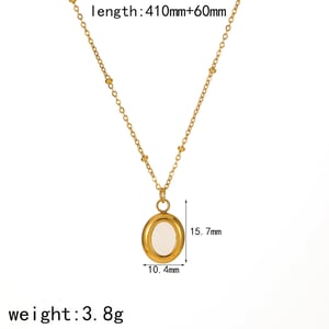 1 Piece Classic Series Retro Round  Gold Color Women's Pendant Necklaces h5 