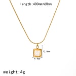 Gold color / 1 Piece Classic Series Retro Square  Gold Color Women's Pendant Necklaces Picture2