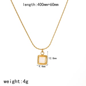 1 Piece Classic Series Retro Square  Gold Color Women's Pendant Necklaces h5 