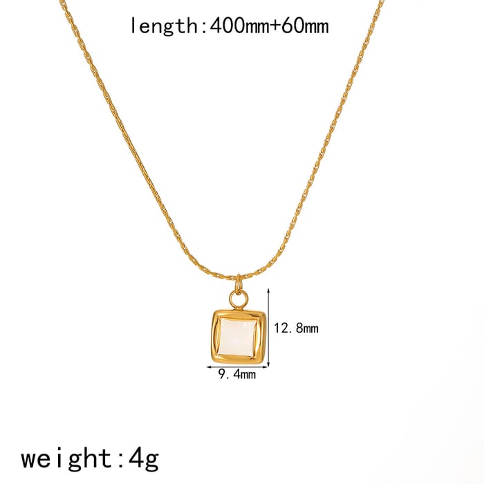 1 Piece Classic Series Retro Square  Gold Color Women's Pendant Necklaces 