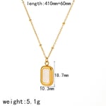 Gold color / 1 Piece Classic Series Retro Rectangle  Gold Color Women's Pendant Necklaces Picture3