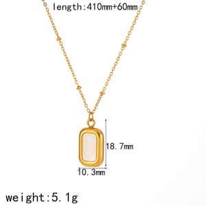 1 Piece Classic Series Retro Rectangle  Gold Color Women's Pendant Necklaces h5 