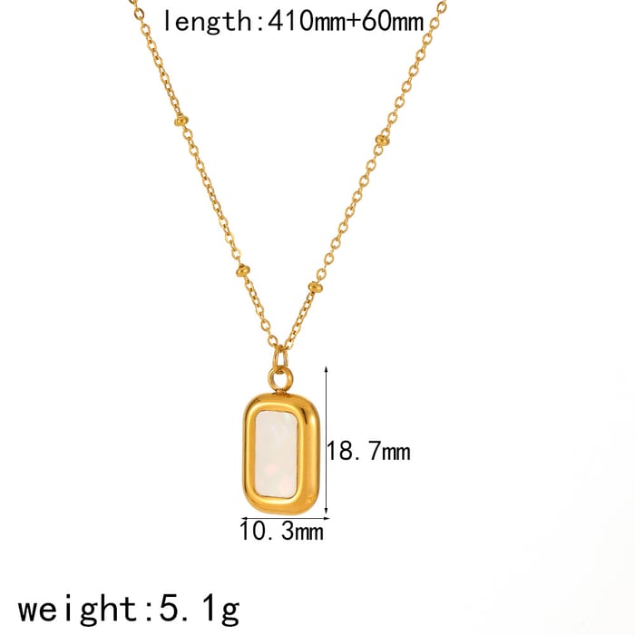 1 Piece Classic Series Retro Rectangle  Gold Color Women's Pendant Necklaces 