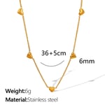 Gold color / 1 Piece Romantic Series Classic Heart Titanium Steel  Gold Color Women's Pendant Necklaces 