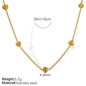 1 Piece Romantic Series Classic Heart Titanium Steel  Gold Color Women's Pendant Necklaces h5 