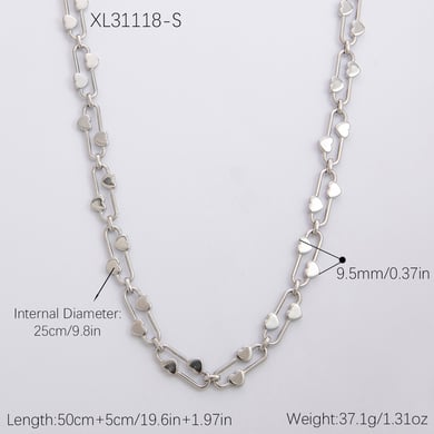 1 Stück Simple Series Simple Heart Edelstahl 18 Karat vergoldet Unisex Anhänger Halsketten h5 