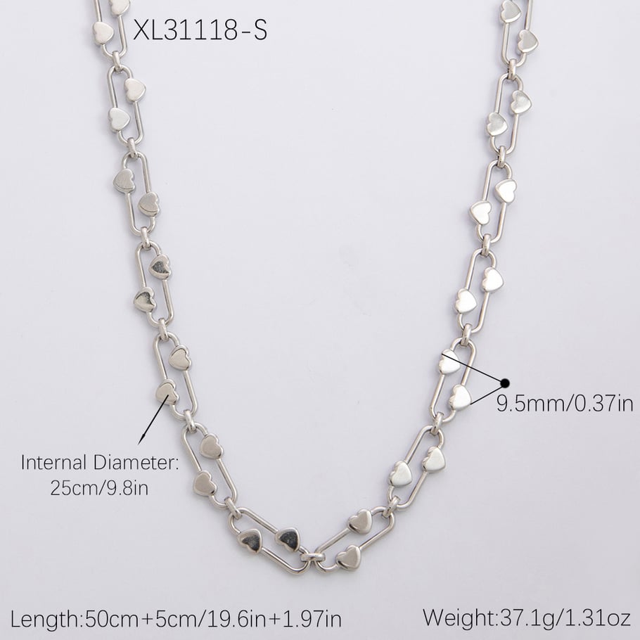 1 Stück Simple Series Simple Heart Edelstahl 18 Karat vergoldet Unisex Anhänger Halsketten 
