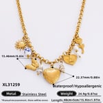 Gold color / 1 Piece Luxurious Series Cute Heart Stainless Steel  Gold Color Artificial Pearl Women's Pendant Necklaces Picture2