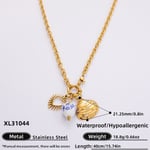 Gold color / 1 Piece Classic Series Simple Heart Stainless Steel  Gold Color Rhinestones Women's Pendant Necklaces 