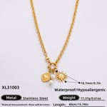 Gold color / 1 Piece Classic Series Simple Heart Stainless Steel  Gold Color Artificial Pearl Women's Pendant Necklaces Picture3