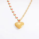 Gold color / 1 Piece Romantic Series Sweet Heart Stainless Steel  Gold Color Women's Pendant Necklaces Picture5