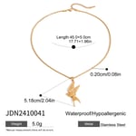 Gold color / 1 Piece Classic Series Natural Animal Stainless Steel  Gold Color Women's Pendant Necklaces Picture2