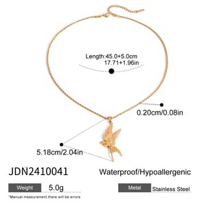 1 Piece Classic Series Natural Animal Stainless Steel  Gold Color Women's Pendant Necklaces h5 