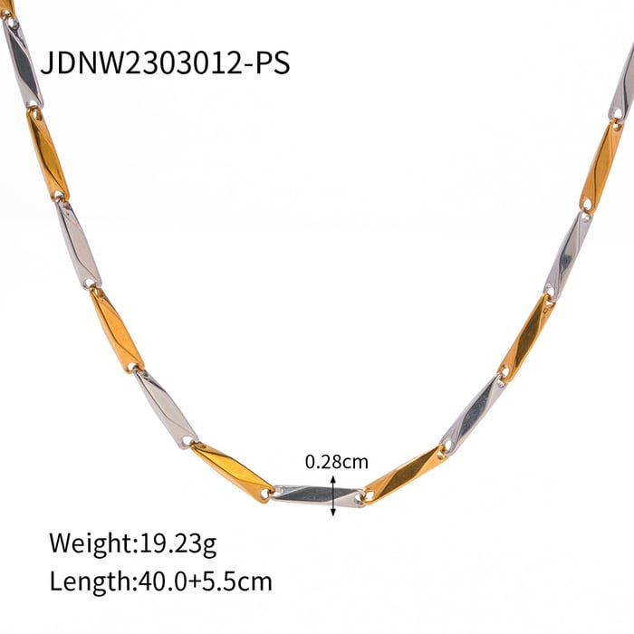 1 Piece Simple Style Glossy Geometric Stainless Steel  Gold Color Women's Chain Necklace 