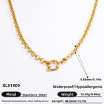 Gold color / 1 Piece Simple Series Daily Stainless Steel Gold Color DIY Women's Chain Necklaces Picture6