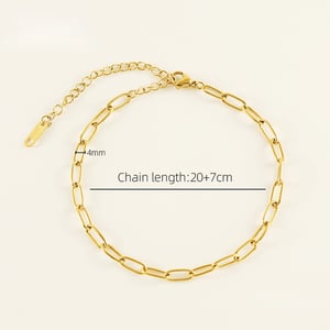 1 Piece Fashion Simple Versatile Stainless Steel Gold Color Women's Jewelry Anklets h5 