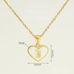 Gold color / 1 Piece Classic Series Elegant Daily Letter B Stainless Steel Gold Color Women's Pendant Necklaces Picture2