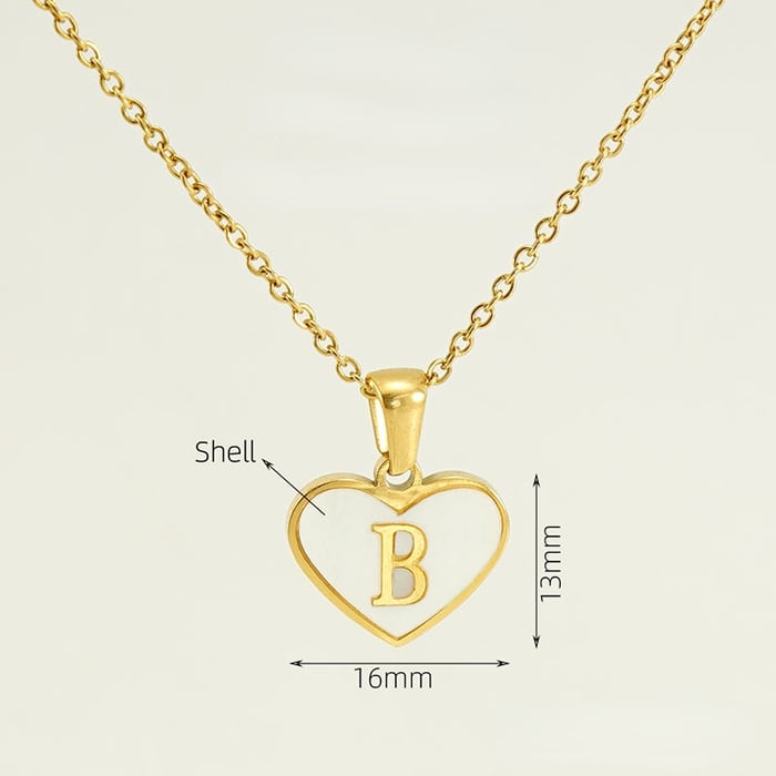 1 Piece Classic Series Elegant Daily Letter B Stainless Steel Gold Color Women's Pendant Necklaces 