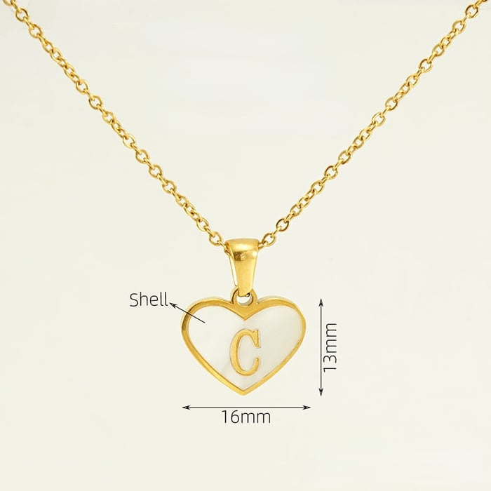 1 Piece Classic Series Elegant Daily Letter C Stainless Steel Gold Color Women's Pendant Necklaces 