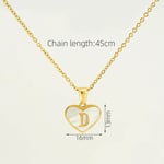 Gold color / 1 Piece Classic Series Elegant Daily Letter D Stainless Steel Gold Color Women's Pendant Necklaces Picture4