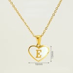 Gold color / 1 Piece Classic Series Elegant Daily Letter E Stainless Steel Gold Color Women's Pendant Necklaces Picture5