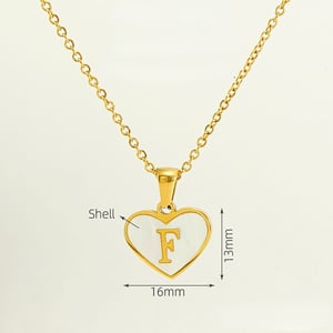 1 Piece Classic Series Elegant Daily Letter F Stainless Steel Gold Color Women's Pendant Necklaces h5 