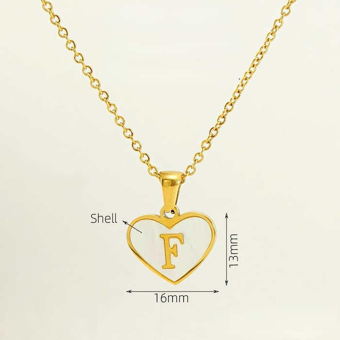 1 Piece Classic Series Elegant Daily Letter F Stainless Steel Gold Color Women's Pendant Necklaces 