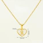 Gold color / 1 Piece Classic Series Elegant Daily Letter H Stainless Steel Gold Color Women's Pendant Necklaces Picture8