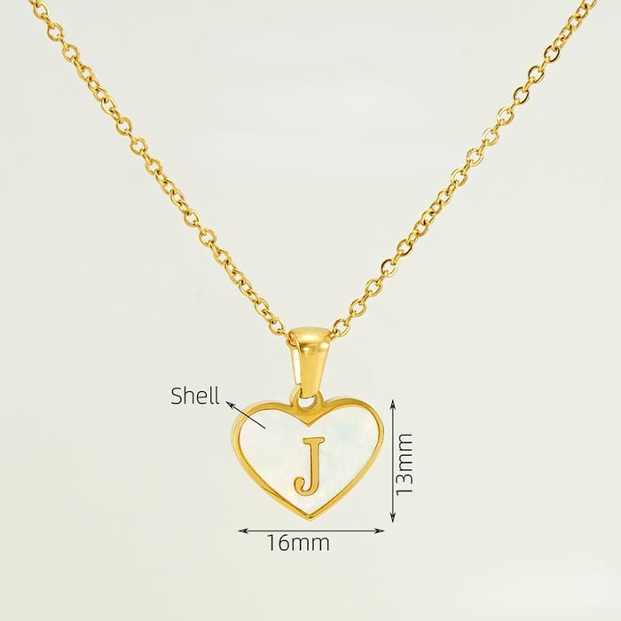 1 Piece Classic Series Elegant Daily Letter J Stainless Steel Gold Color Women's Pendant Necklaces 