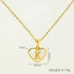 Gold color / 1 Piece Classic Series Elegant Daily Letter K Stainless Steel Gold Color Women's Pendant Necklaces Picture11