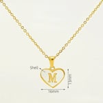 Gold color / 1 Piece Classic Series Elegant Daily Letter M Stainless Steel Gold Color Women's Pendant Necklaces Picture13