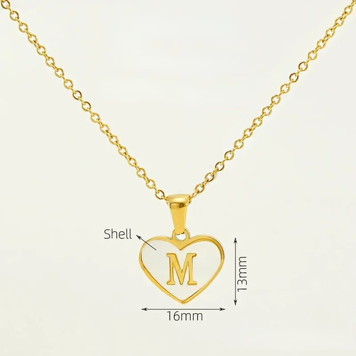 1 Piece Classic Series Elegant Daily Letter M Stainless Steel Gold Color Women's Pendant Necklaces 