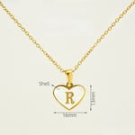 Gold color / 1 Piece Classic Series Elegant Daily Letter R Stainless Steel Gold Color Women's Pendant Necklaces Picture18