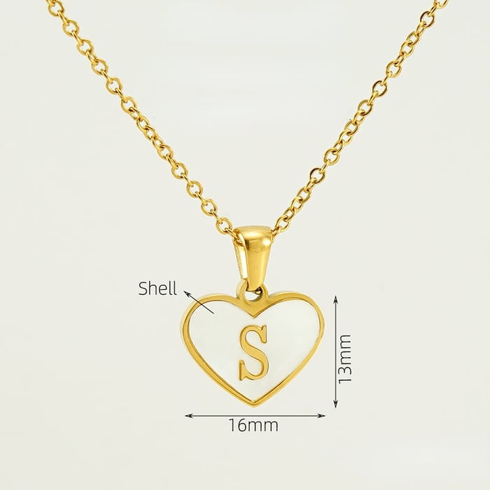 1 Piece Classic Series Elegant Daily Letter S Stainless Steel Gold Color Women's Pendant Necklaces 