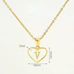 Gold color / 1 Piece Classic Series Elegant Daily Letter V Stainless Steel Gold Color Women's Pendant Necklaces Picture22