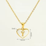 Gold color / 1 Piece Classic Series Elegant Daily Letter Y Stainless Steel Gold Color Women's Pendant Necklaces Picture25