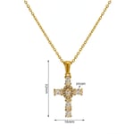 Gold color / 1 Piece Exquisite Series Daily Cross Shape Stainless Steel Gold Color Women's Pendant Necklaces 