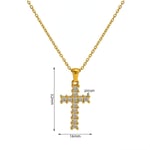 Gold color / 1 Piece Exquisite Series Daily Cross Shape Stainless Steel Gold Color Women's Pendant Necklaces Picture3