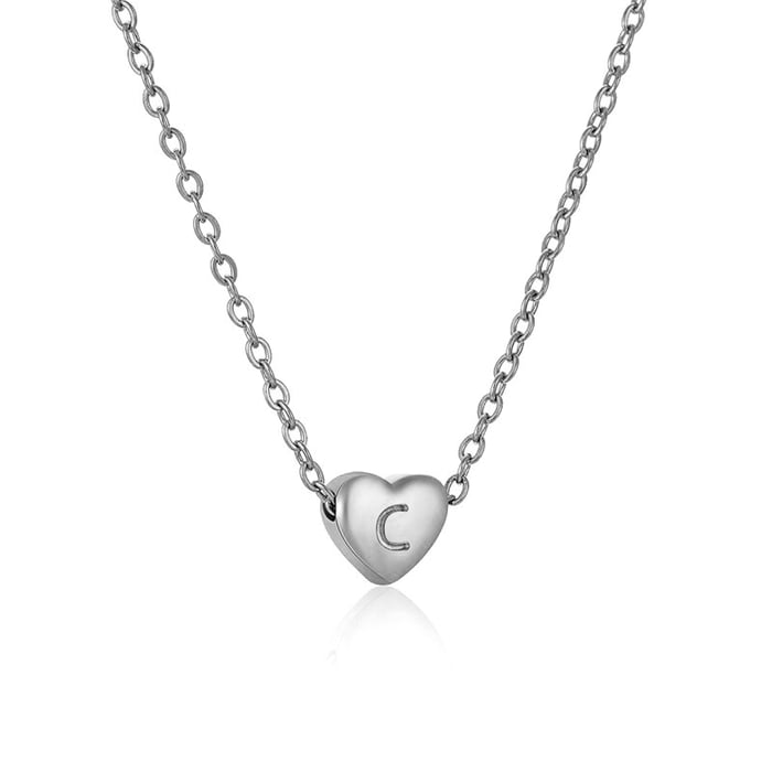 Collier pendentif simple pour femme avec lettre C, série quotidienne, 1 pièce 