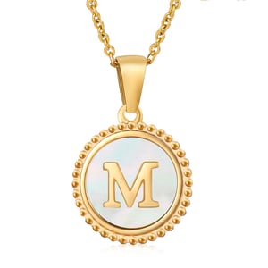 Collier avec pendentif simple lettre M pour femme, série Golden Simple, 1 pièce h5 