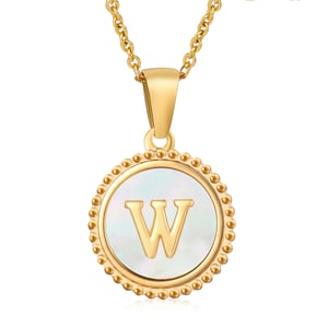 Collier avec pendentif simple lettre W pour femme, série Golden Simple, 1 pièce h5 