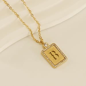 1 pezzo di collana con ciondolo a forma di lettera B semplice serie dorata da donna h5 