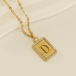 Colore oro / 1 pezzo di collana con ciondolo a forma di lettera D semplice serie dorata da donna Immagine4