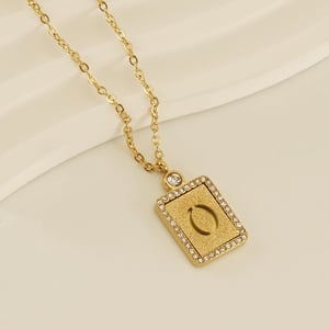 Collier avec pendentif simple lettre O pour femme, série Golden Simple, 1 pièce h5 