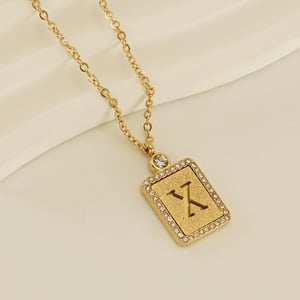 1 pezzo di collana con ciondolo a forma di lettera X semplice serie dorata da donna h5 