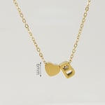 Gold color / 1 Piece Romantic Series Letter B Heart Shape Classic Stainless Steel Gold Color Women's Pendant Necklaces Picture2