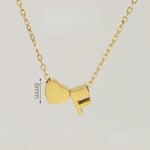 Gold color / 1 Piece Romantic Series Letter F Heart Shape Classic Stainless Steel Gold Color Women's Pendant Necklaces Picture6