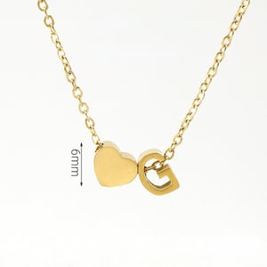 Collier avec pendentif en acier inoxydable couleur or pour femme, série romantique, lettre G, 1 pièce h5 